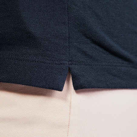 Women's golf cotton short-sleeved polo shirt - MW500 navy blue