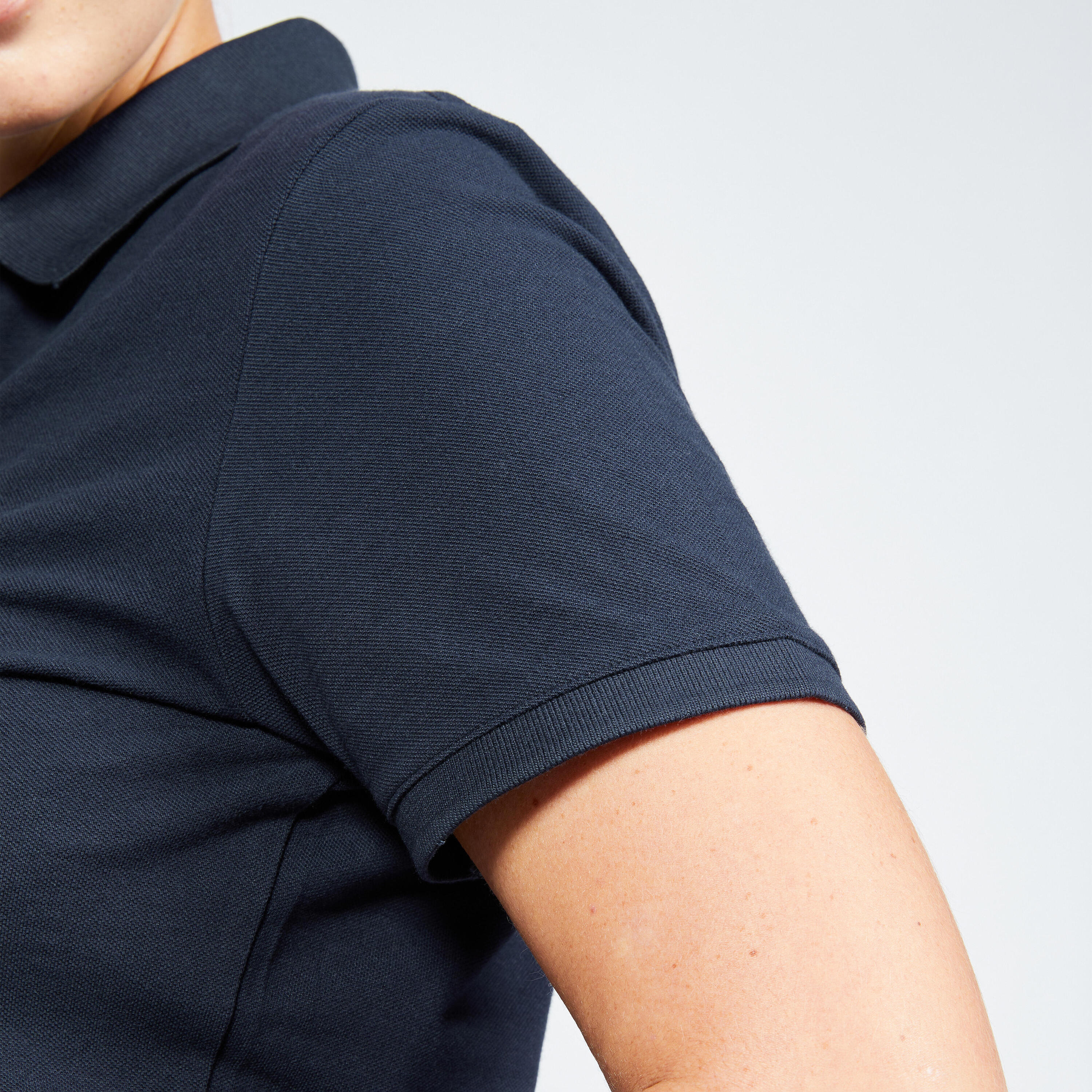 Women's golf short sleeve polo shirt - MW500 navy blue 4/6