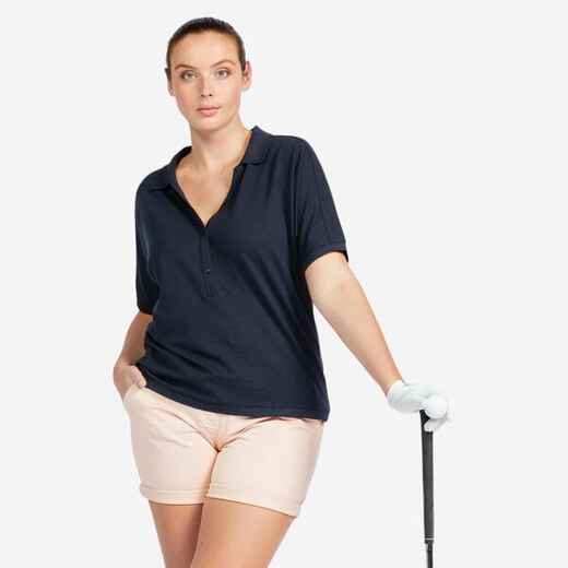 
      Women's golf short sleeve polo shirt - MW520 navy blue
  