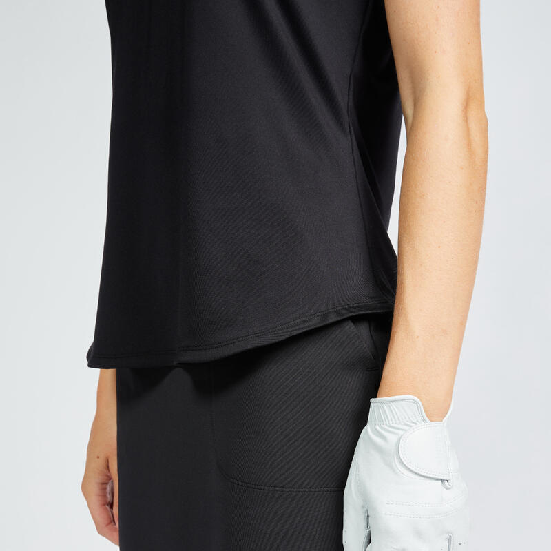 女款高爾夫短袖 Polo 衫 WW500－黑色