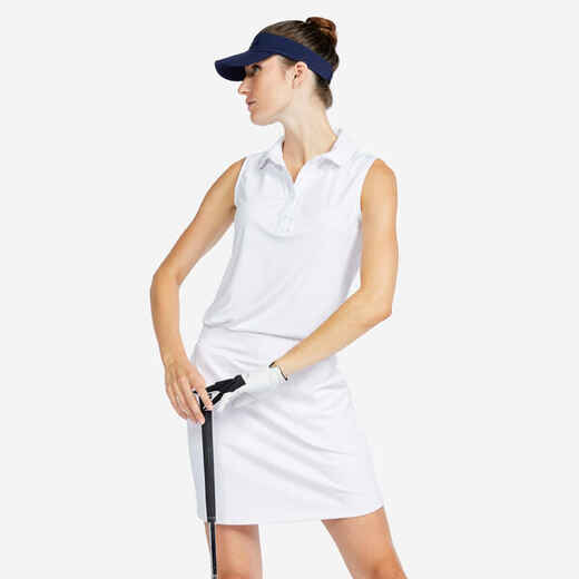 
      Moteriški berankoviai golfo polo marškinėliai „WW500“, balti
  