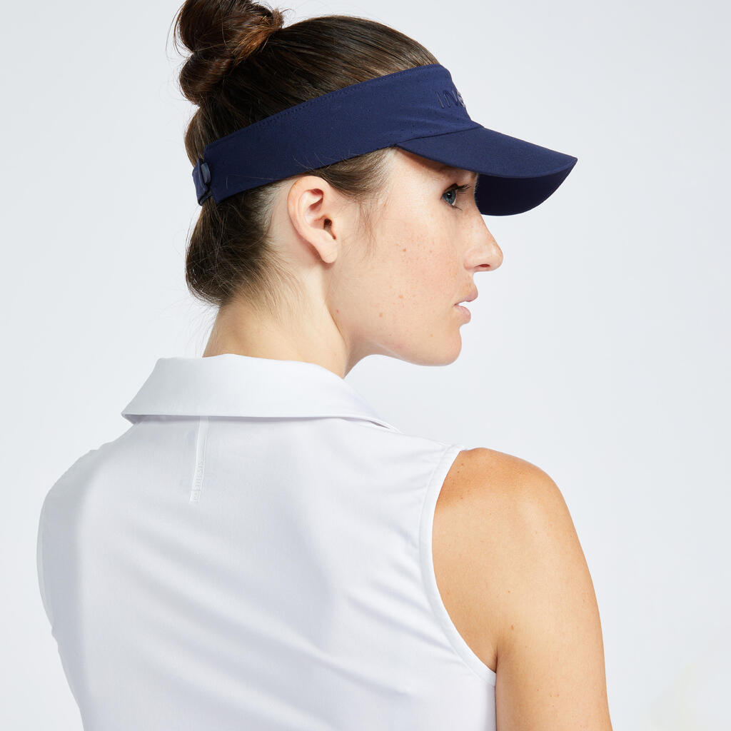 Camiseta Polo de golf sin mangas mujer - WW500 blanca