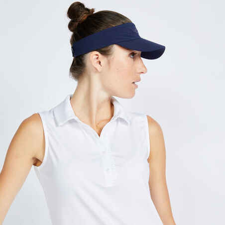 Women's Sleeveless Polo Shirt-WW 500 White