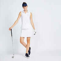 Women's Sleeveless Polo Shirt-WW 500 White