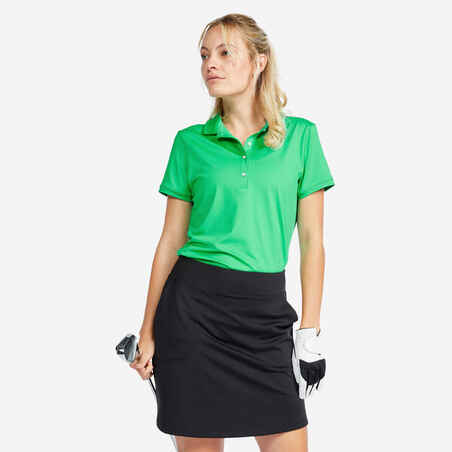 Polo majica kratkih rukava za golf WW500 ženska zelena
