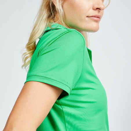 Moteriški trumparankoviai golfo polo marškinėliai „WW500“, žali