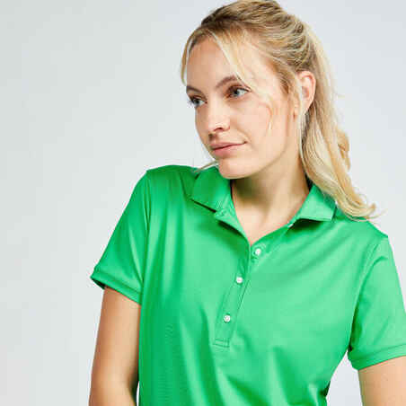 Moteriški trumparankoviai golfo polo marškinėliai „WW500“, žali