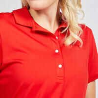 Women's Golf Short-Sleeved Polo Shirt- WW 500 red