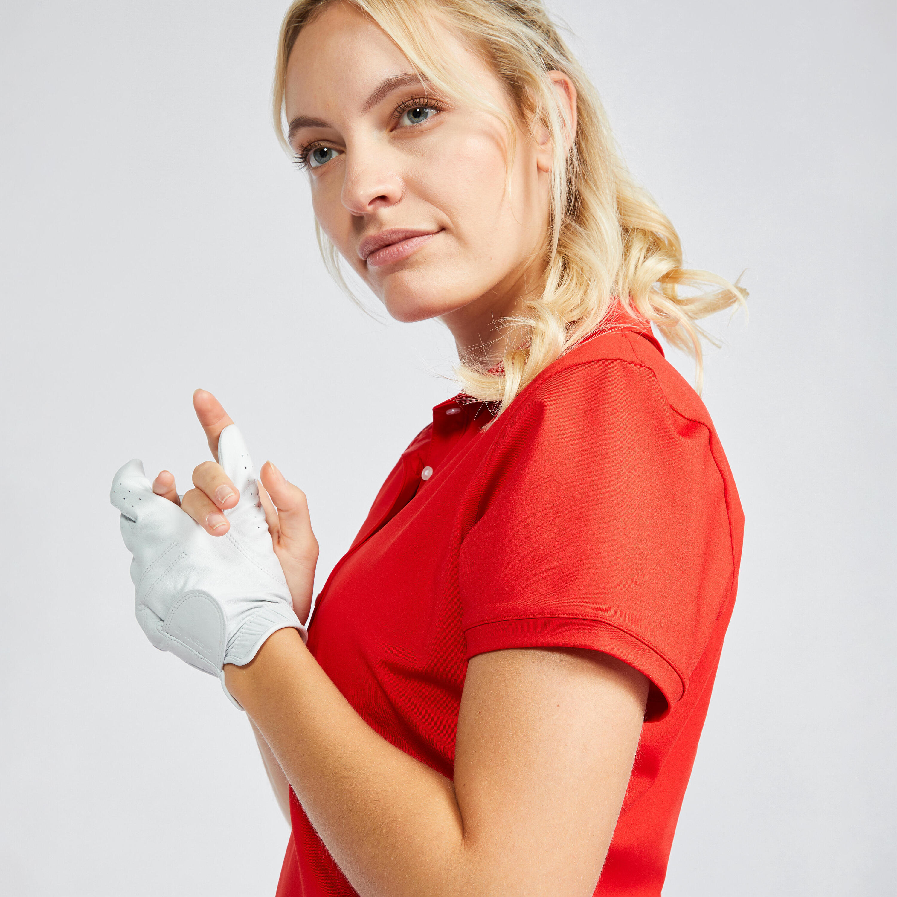 Women's Golf Short-Sleeved Polo Shirt- WW 500 red 1/6