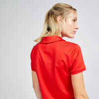 Women's Golf Short-Sleeved Polo Shirt- WW 500 red
