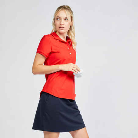 Women's Golf Short-Sleeved Polo Shirt- WW 500 red