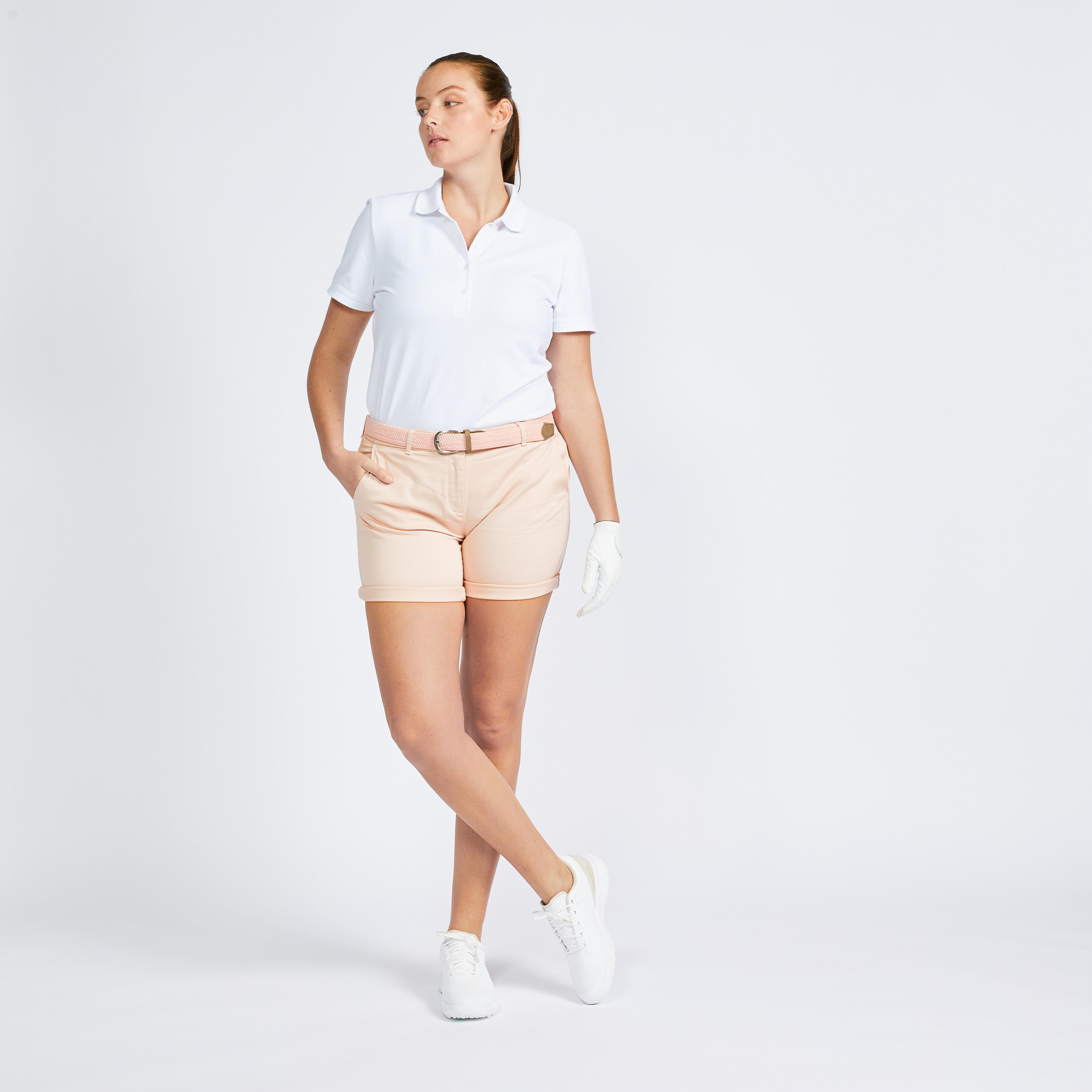 Women’s Golf Short-Sleeved Polo Shirt - MW 500 White - INESIS