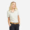 Women's golf cotton short-sleeved polo shirt - MW500 light beige