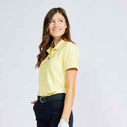 Women's golf short sleeve polo shirt - MW500 pale yellow