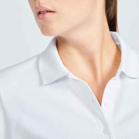 Moteriški trumparankoviai golfo polo marškinėliai „MW500“, balti