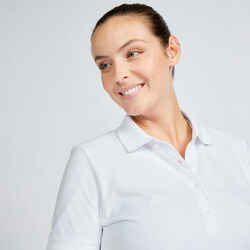 Γυναικείο κοντομάνικο μπλουζάκι πόλο για γκολφ - MW500 λευκό