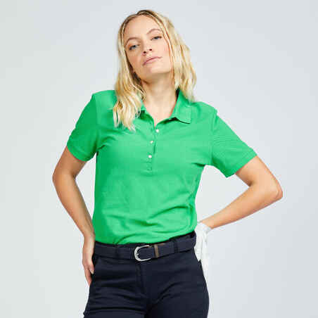 Women's short-sleeved golf polo shirt - MW500 green