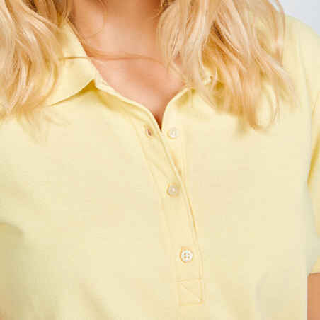 Polo de golf de manga corta mujer - MW500 amarillo claro