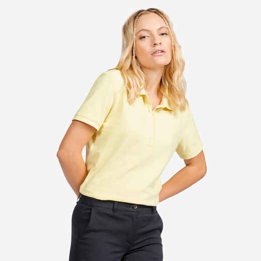 
      Polo de golf de manga corta amarillo claro para mujer MW500
  