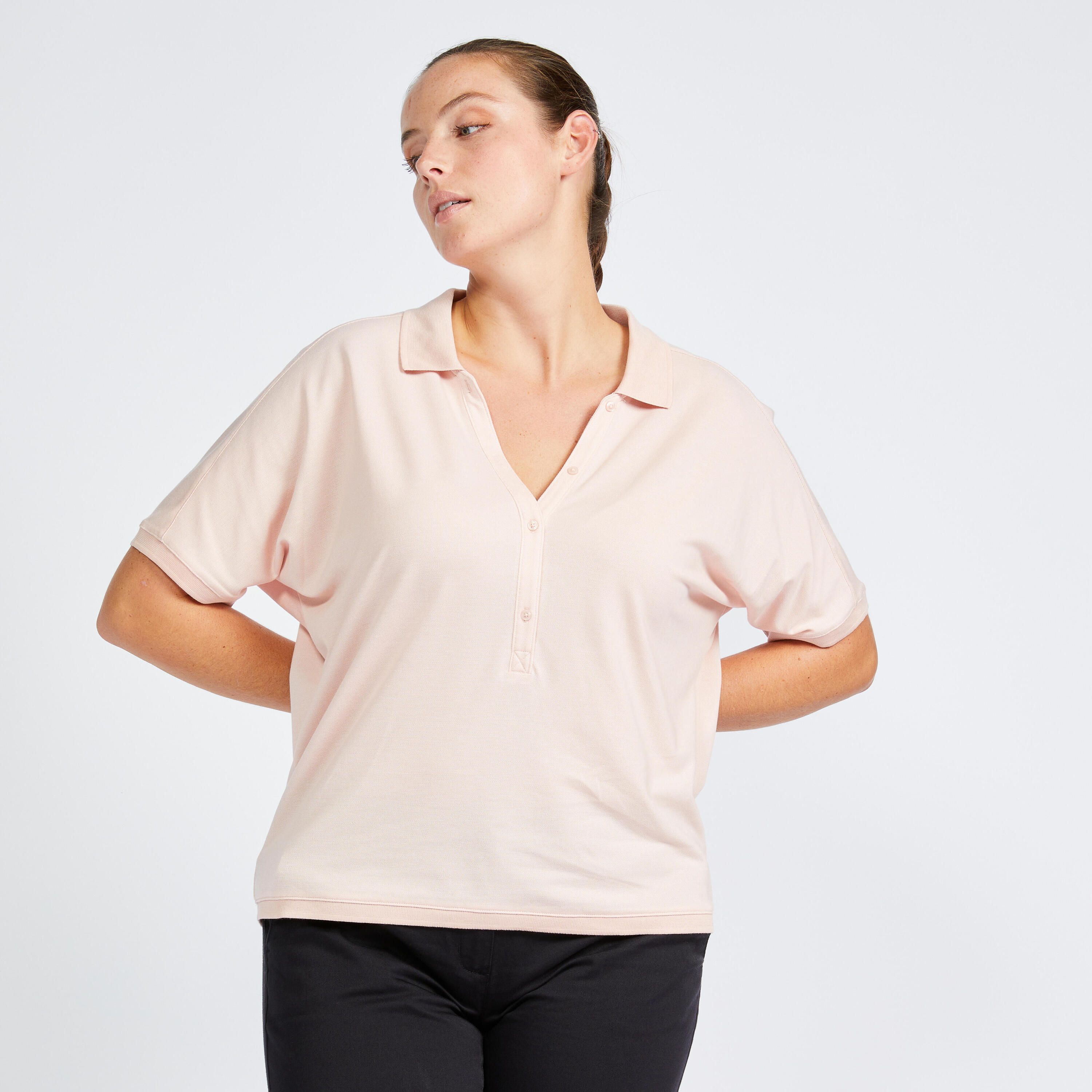 Women's golf short-sleeved polo shirt - MW520 pale pink 3/5