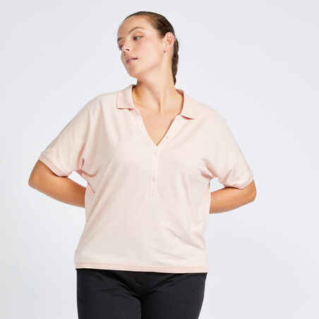 Moteriški trumparankoviai golfo polo marškinėliai „MW520“, šviesiai rožiniai