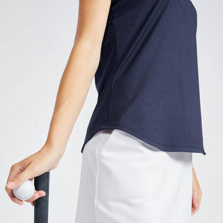 Women's Golf Short-Sleeved Polo Shirt - WW 500 Navy Blue