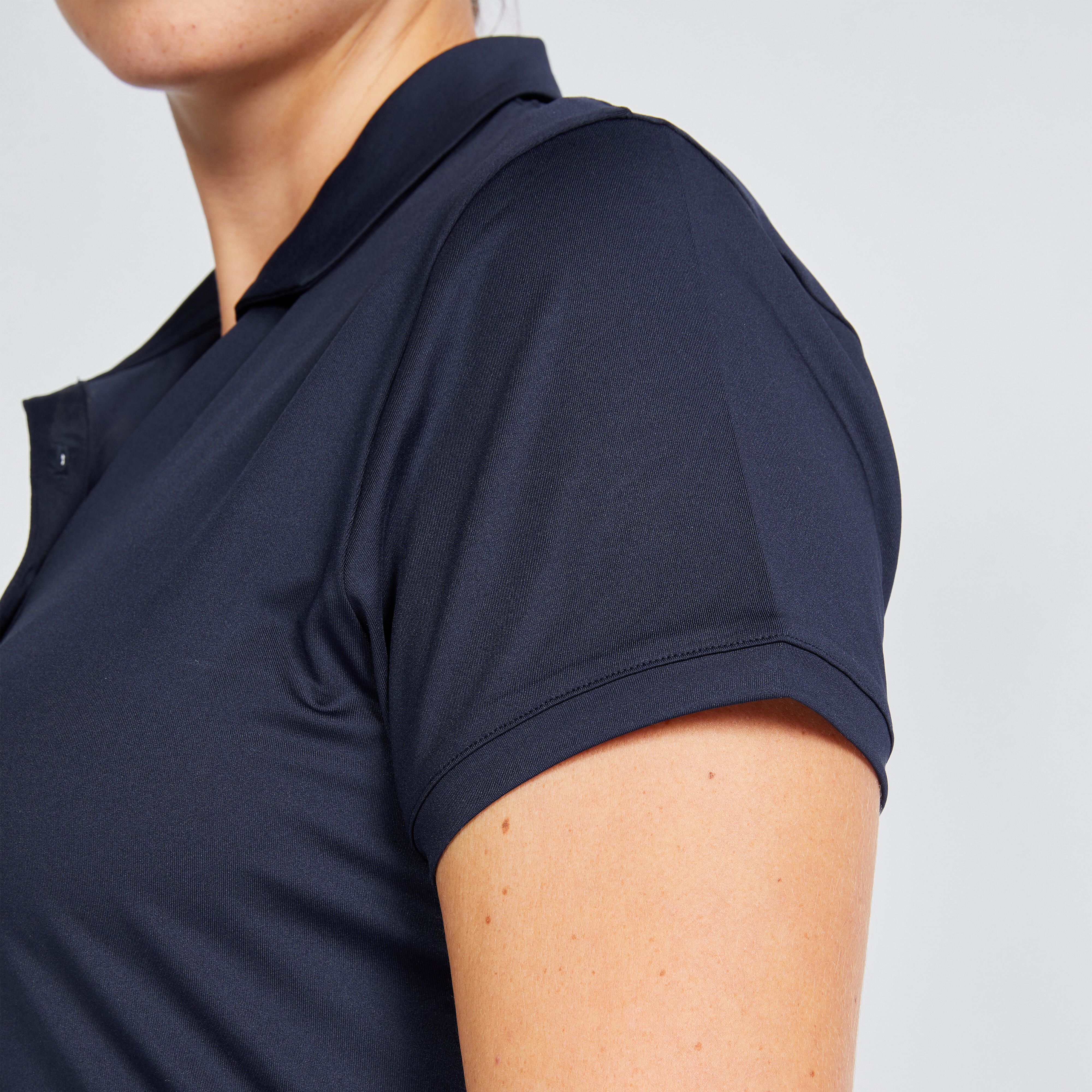 Women’s short-sleeved golf polo shirt WW500 blue