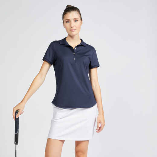 Damen Golf Poloshirt  kurzarm - WW500 marineblau