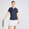 Dámska golfová polokošeľa s krátkym rukávom WW 500 námornícka modrá
