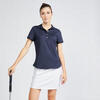 Golfpolo met korte mouwen voor dames WW 500 marineblauw