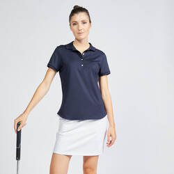 Women's Golf Short-Sleeved Polo Shirt - WW 500 Navy Blue