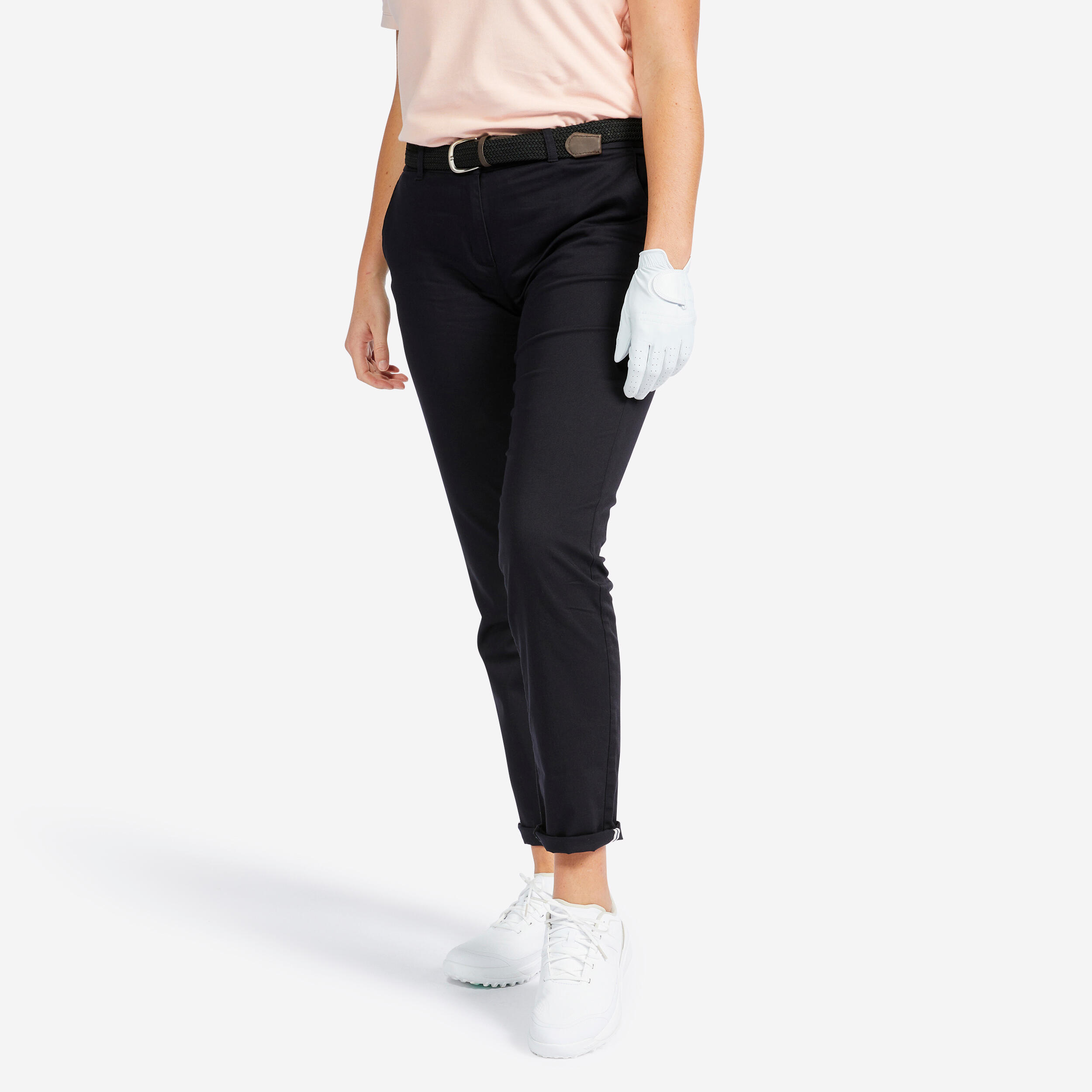 Women s Golf Trousers MW500 Navy Blue INESIS Decathlon