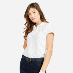 Polo golf 100% coton manches courtes Femme MW100 blanc