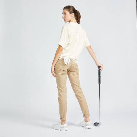 Women's short-sleeved golf polo shirt - MW520 ivory