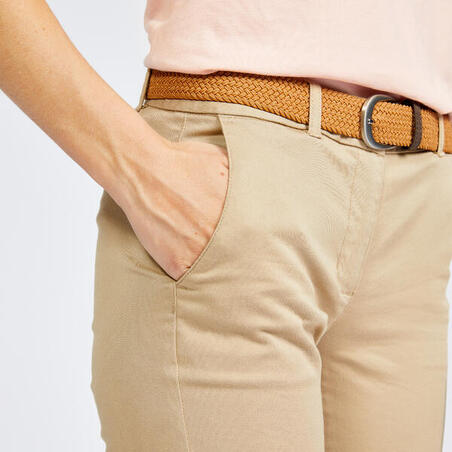Pantalon de golf femme MW500 beige