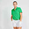 Women's golf cotton short-sleeved polo shirt - MW500 Green