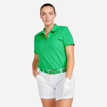 Women's short-sleeved golf polo shirt - MW500 green