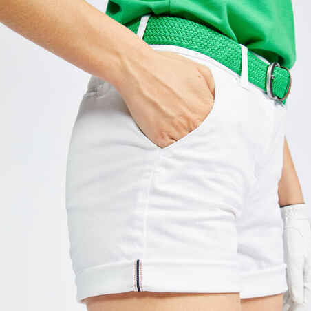 Pantalón corto chino golf Mujer - MW500 blanco