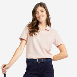 POLO GOLF MANCHES COURTES FEMME - MW500 ROSE PALE