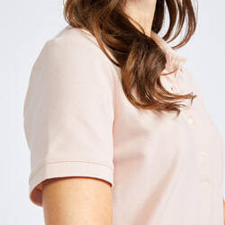 Women's golf short-sleeved polo shirt - MW500 pale pink