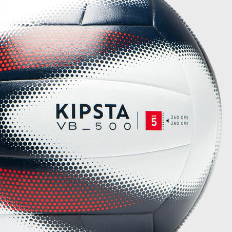Ballon de volley-ball V500 gris, bleu et rouge