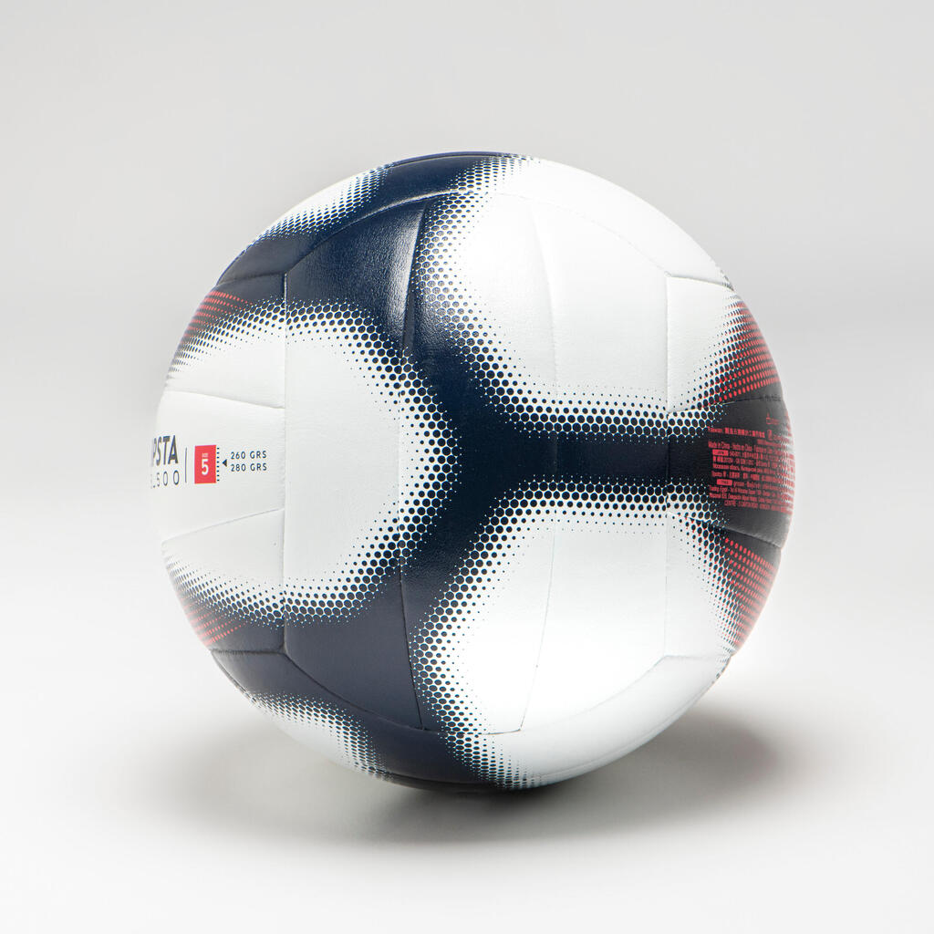 Ballon de volley-ball V500 gris, bleu et rouge