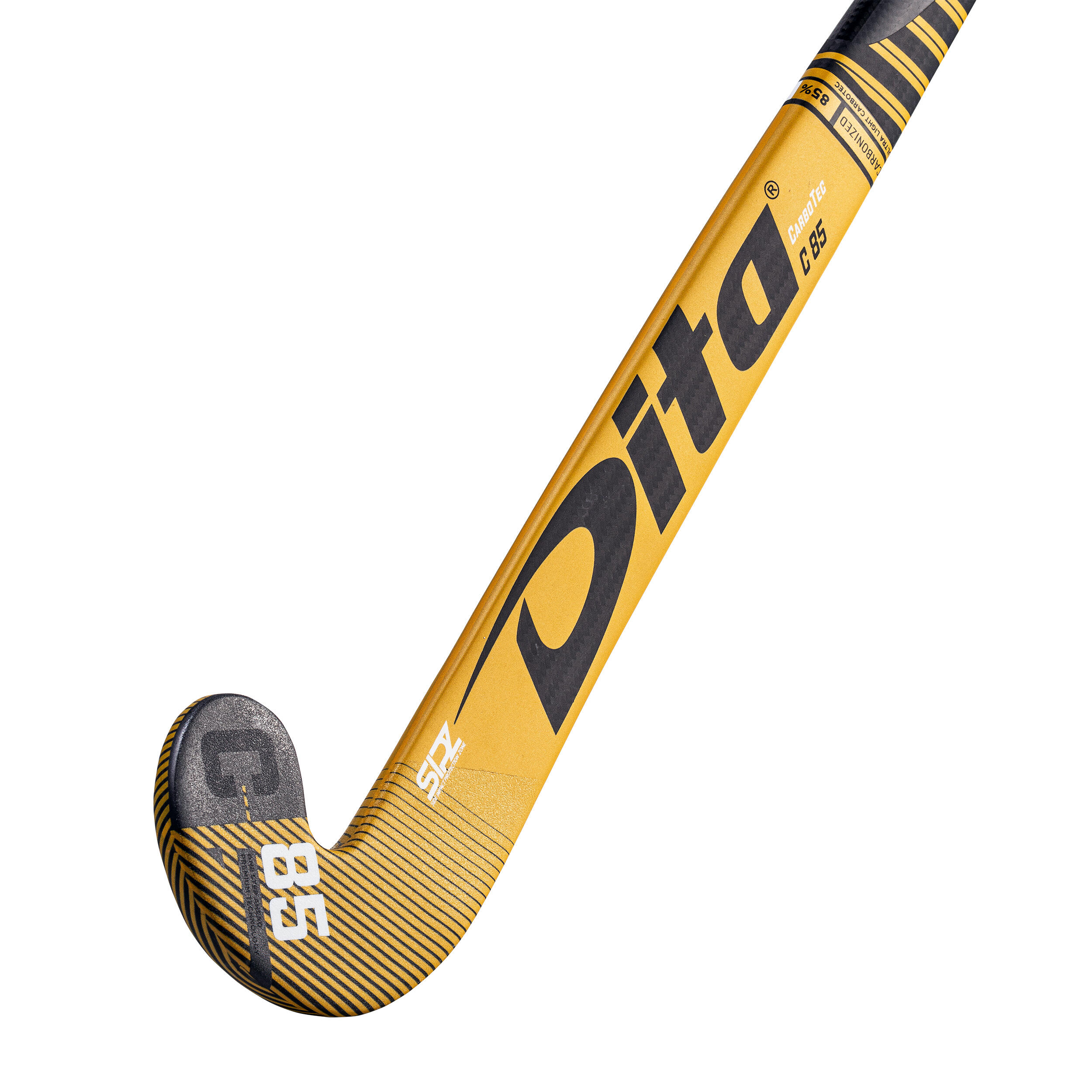 Adult Advanced 85% Carbon Mid Bow Field Hockey Stick CompoTecC85 - Gold/Black 3/11