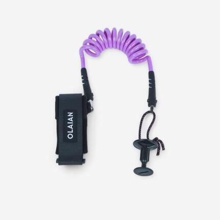 Leash bodyboard 500 violet 2 en 1 poignet biceps. plug inclus