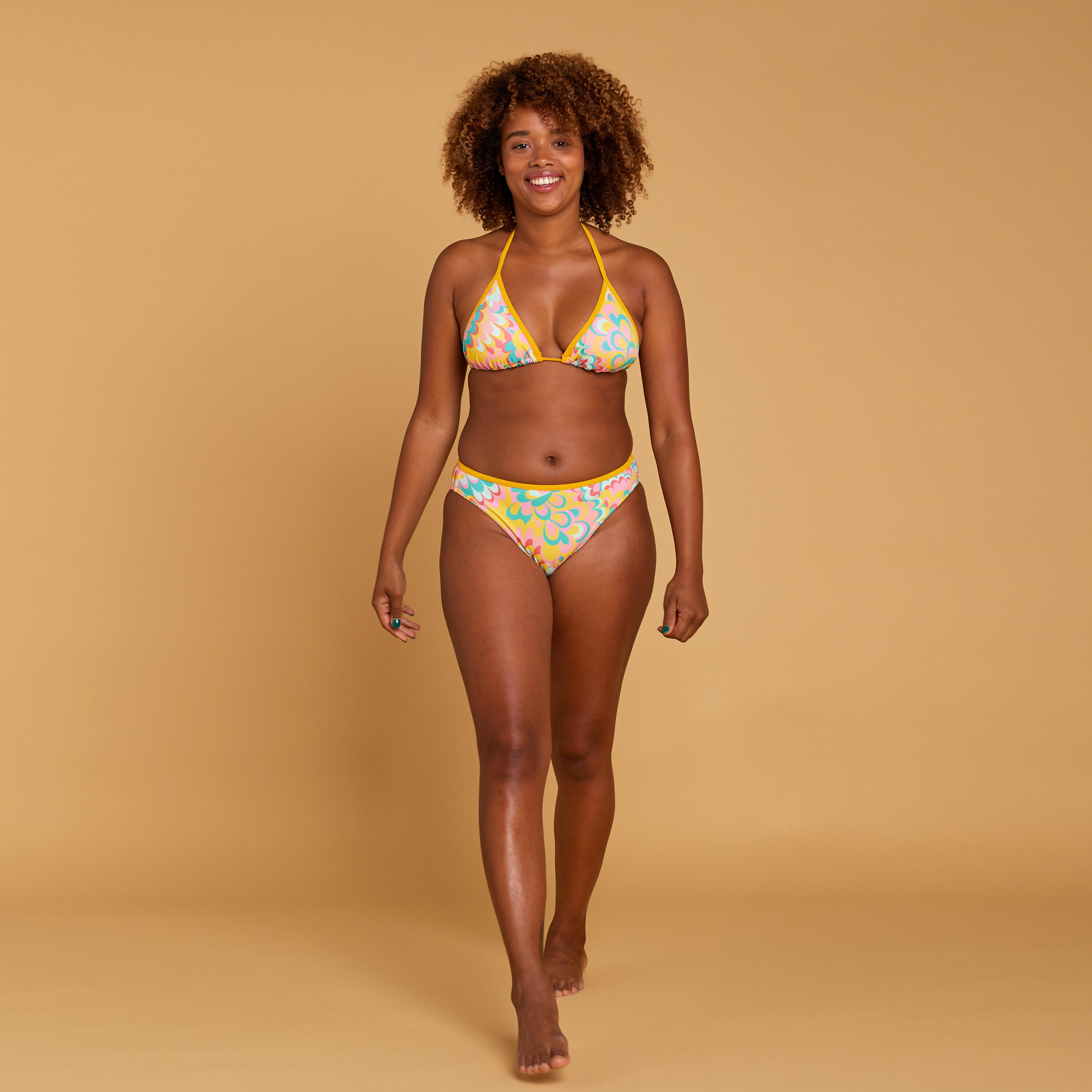 HAUT DE MAILLOT DE BAIN FEMME TRIANGLE COULISSANT MAE FLOWY JAUNE 4/19