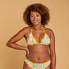 Bikinitop voor dames Mae Flowy geel triangel met schuifcups