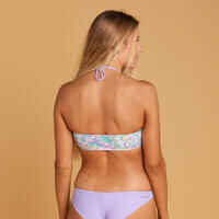 Top bikini Mujer surf  bandeau relleno extraíble púrpura