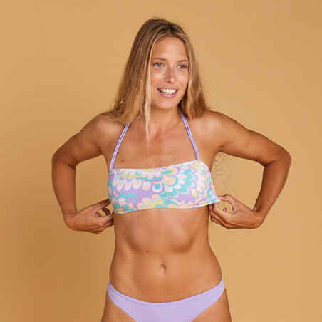 Top de bikini de Surf para mujer Olaian Lori Pad lila