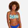 Bikini-Oberteil Damen Bandeau - Lori Flowy blau