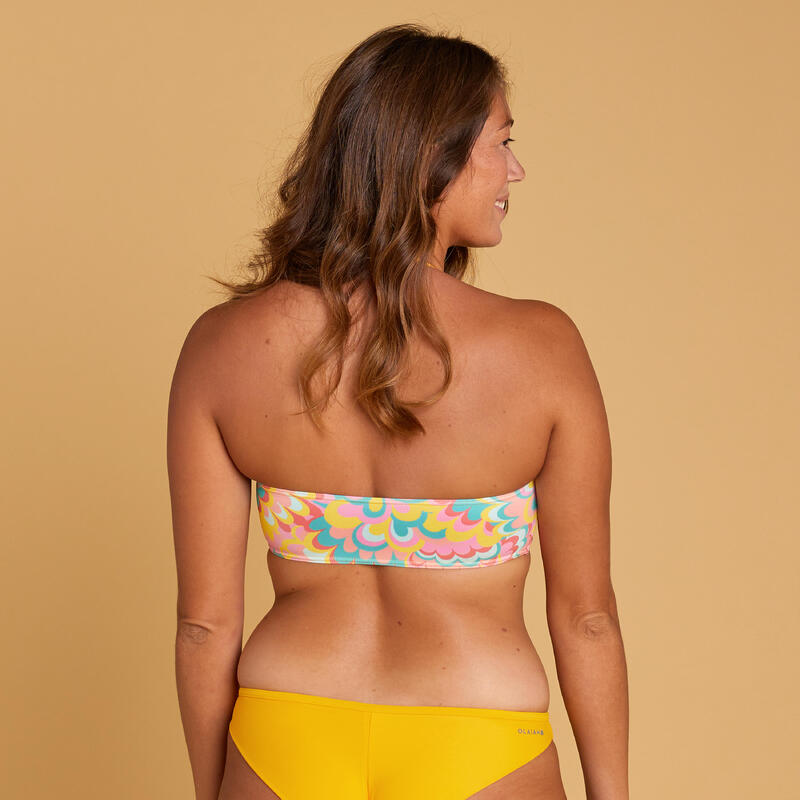 Bikinitop voor dames bandeau Lori Flowy geel